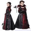 Vampire Costume Maxi Long Dress Kids Girls Halloween Witch Fancy Dress Party