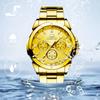 JewelryWe Formal Round Dial Analog Display Kuotsu Seibi Gold Men's Watch, Business, Watch, Fashion,