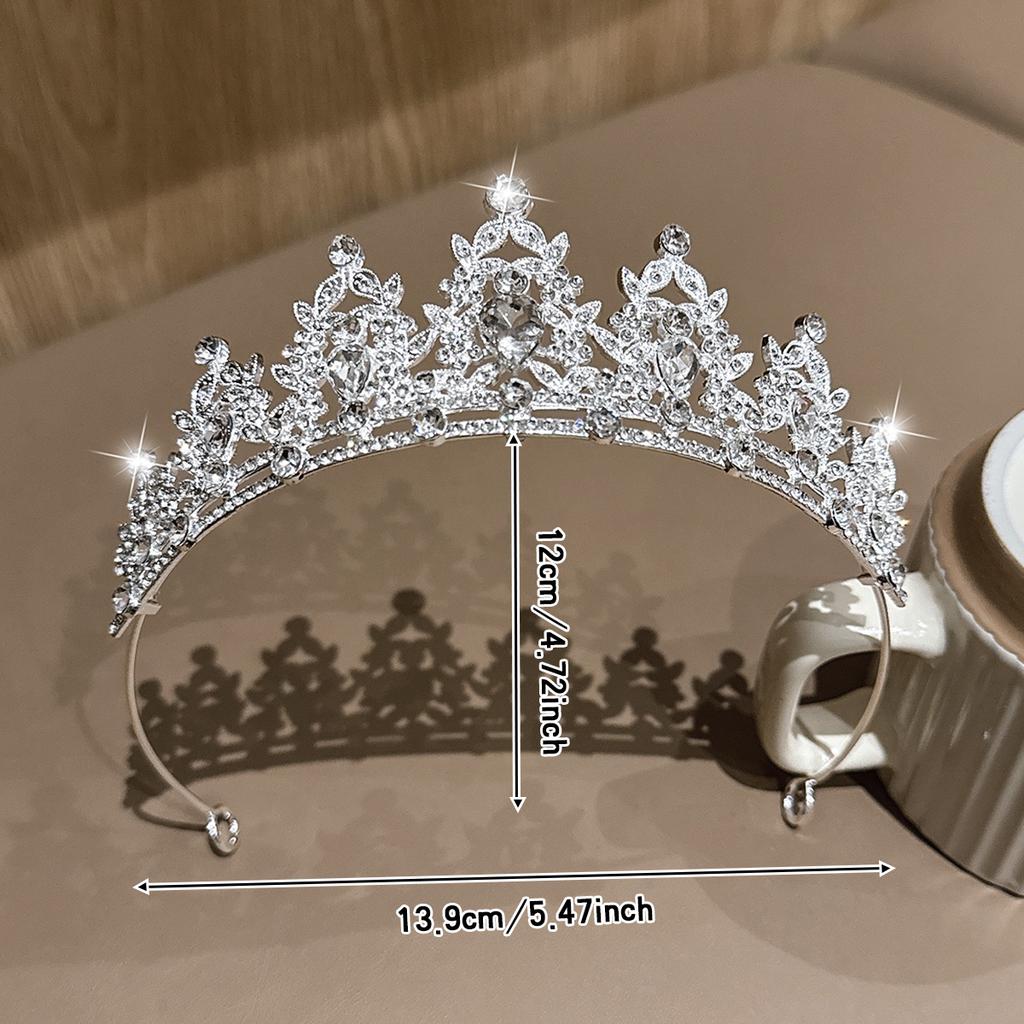 1 Серебряная большая диадема с короной, подходит для дней рождений. Корона - это дешевый и модный аксессуар для волос