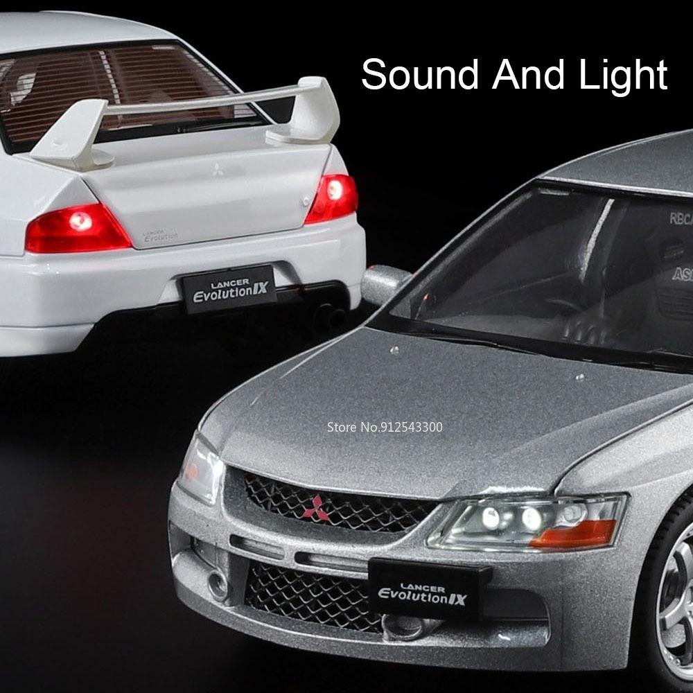 1:Масштаб 1:24 Модель игрушечного автомобиля Lancer Evolution IX M3 Street Car Звук Свет Амортизация Модели спортивных автомобилей Коллекционные Декоративные Подарки
