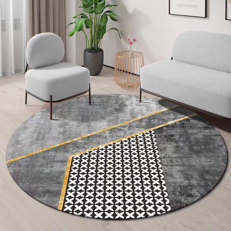 Современный круглый ковер Crystal Velvet — нескользящий, пыленепроницаемый ковер для гостиной, спальни и кабинета