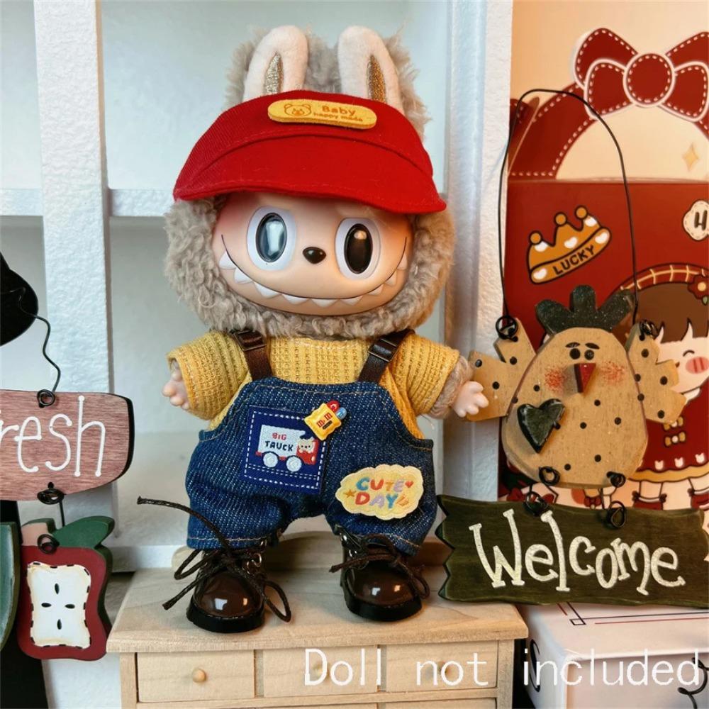 Только одежда для 15-17 см Лабубу Мини Аксессуары Одежда Одежда Набор кукол Сидящий Вечеринка Шарф Шляпа Сумка Милое украшение Подарок