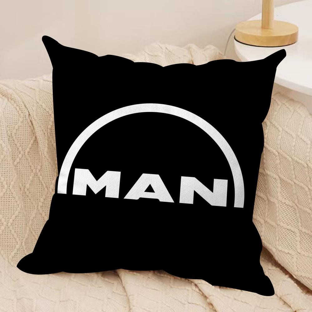 Cool MMAN Truck Art Cushion Cover Silky Short Plush DoubleSided Printed Pillow Case for Sofa All Seasons Home Decor Gift