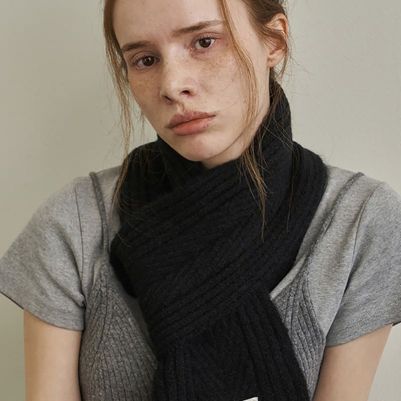 Шарф из диагонального трикотажа Ssecondo Wool, Elisa_3 цвета