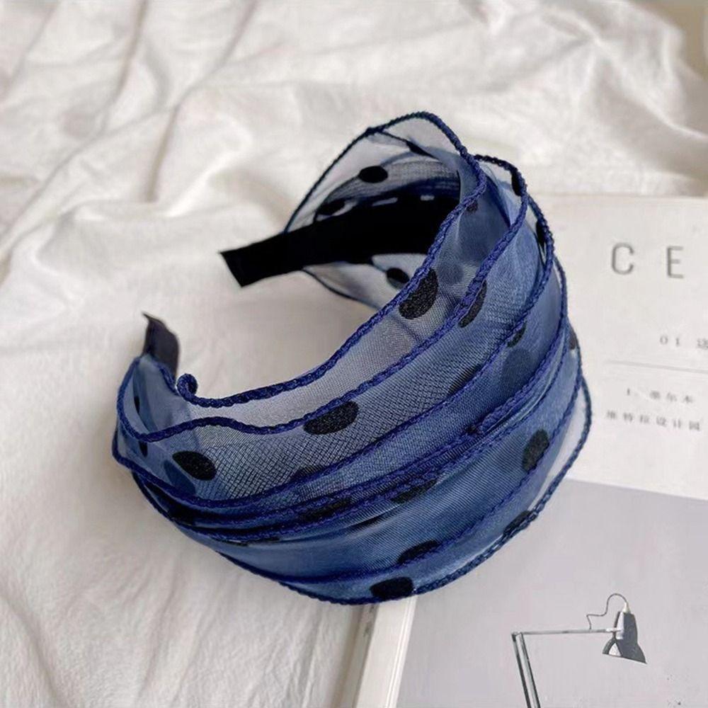 Wide Brimmed Non Slip Mother Hair Hoop Women Headband Korean Headwear Mesh Hairbands Wide Hair Band