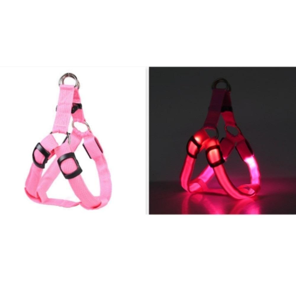 Durable Light Up LED Dog Harness Adjustable Rechargeable Luminous Pet Chest Strap Soft Flashing Dog Glowing Vest Pet Safety