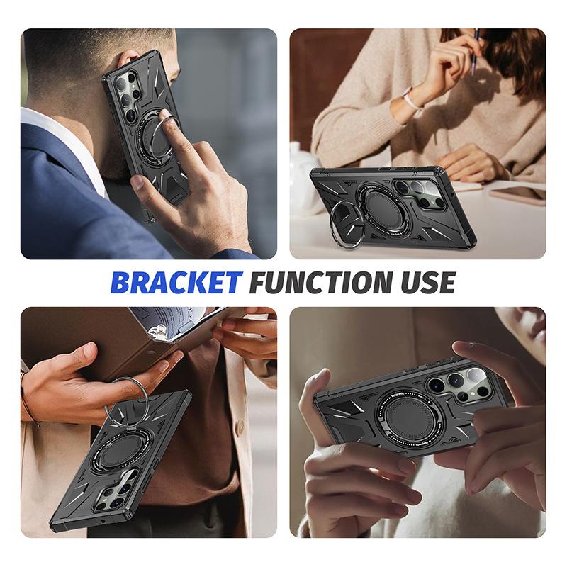 Suitable for Samsung S25Ultra magnetic phone case, S24Ultra stand, S23Ultra anti-drop protective cover