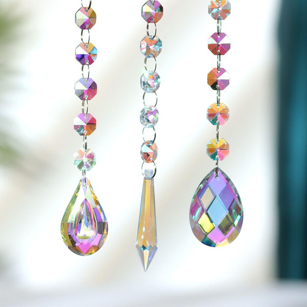 Party Supplies Rainbow Suncatcher Chandelier Hanging Chain Diamond Prism Ball Crystal Beads Pendant