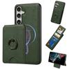 For Samsung Galaxy S24 Magnetic Case PC+PU Phone Back Cover with Detachable Card Holder