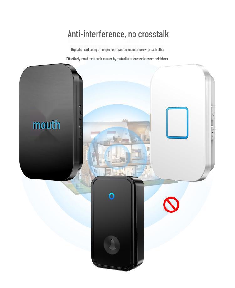 Wireless Doorbell Kit: One Transmitter, Two Long-Range Receivers, Waterproof, Smart Self-Powered, Ideal for Elderly Call.