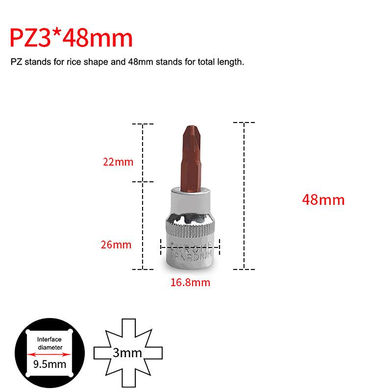 3/8-дюймовые головки с битами Torx T20/30/40/45/50/55/60 S2 сталь длина 48 мм серебристый тон ручной инструмент для самостоятельного ремонта автомобилей