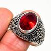 Натуральный Гранат Камень Ручная Работа 925 Пробы Стерлингового Серебра Ювелирное Изделие Кольцо Размер 11.5 AR-16727