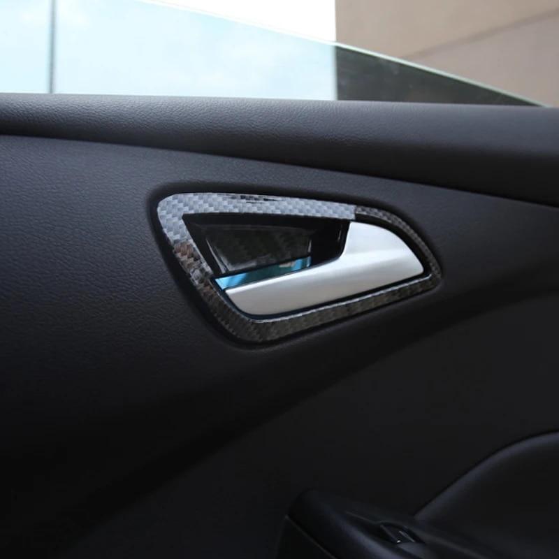 Three Styles of ABS Car Inner Door Handle Cover Door Bowl Protective Trim Sticker for Ford New Focus 3 4 2015 - 2018 Accessories