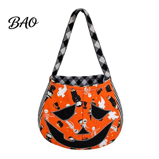 Kids Pumpkin Goodie Bags Halloween Trick?or?Treat Tote Bag, Ghost Face Candy Handbag, Portable Trick or Treat Buckets Reusable Bag for Party