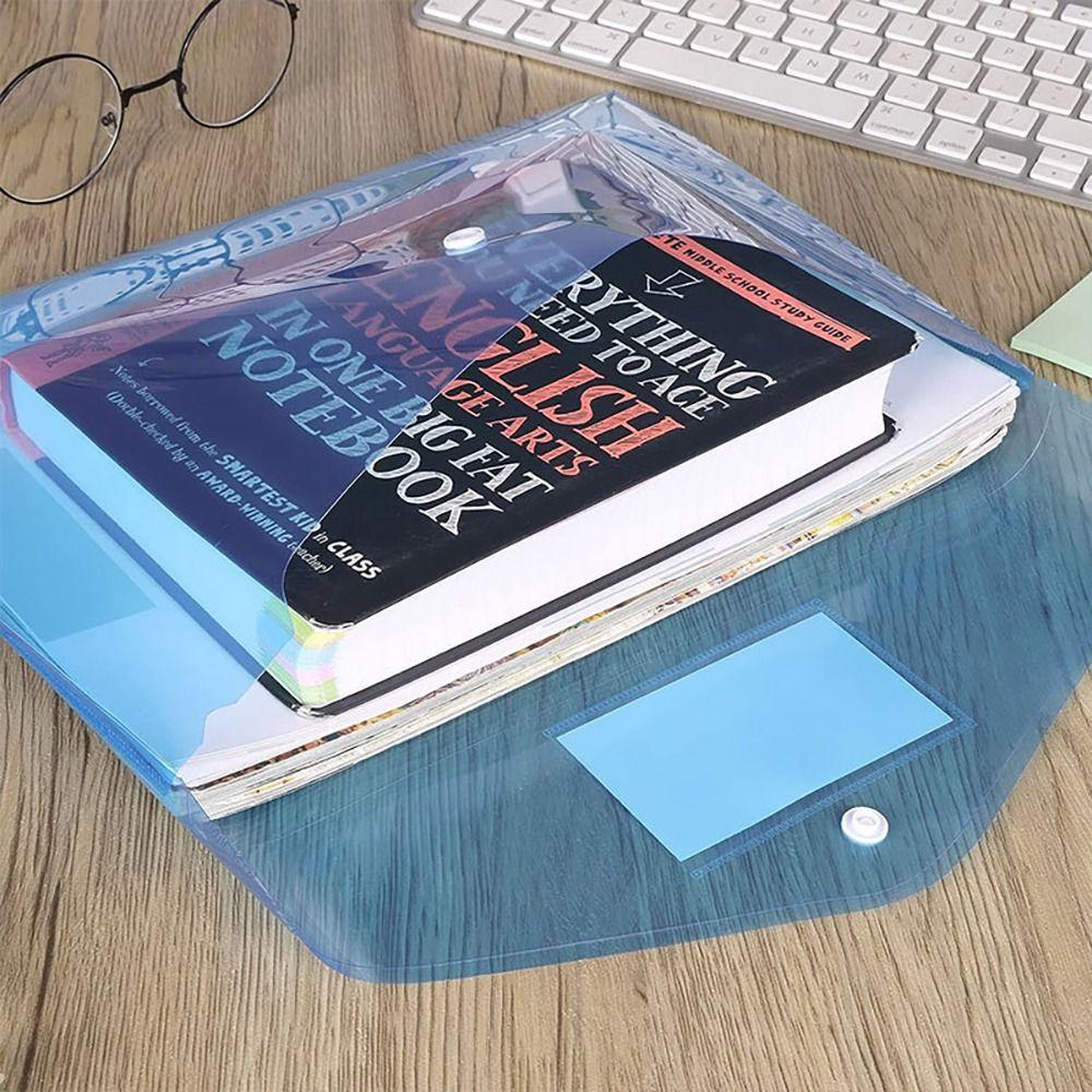 PP A4 Folder Office School Supplies Document Paper Organizer New Snap File Bag