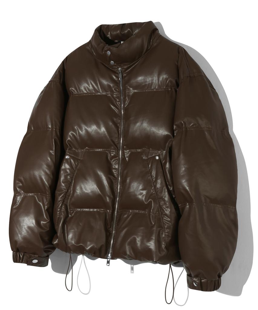 Короткая стеганая куртка Trillion Biker из веганской кожи (коричневый)