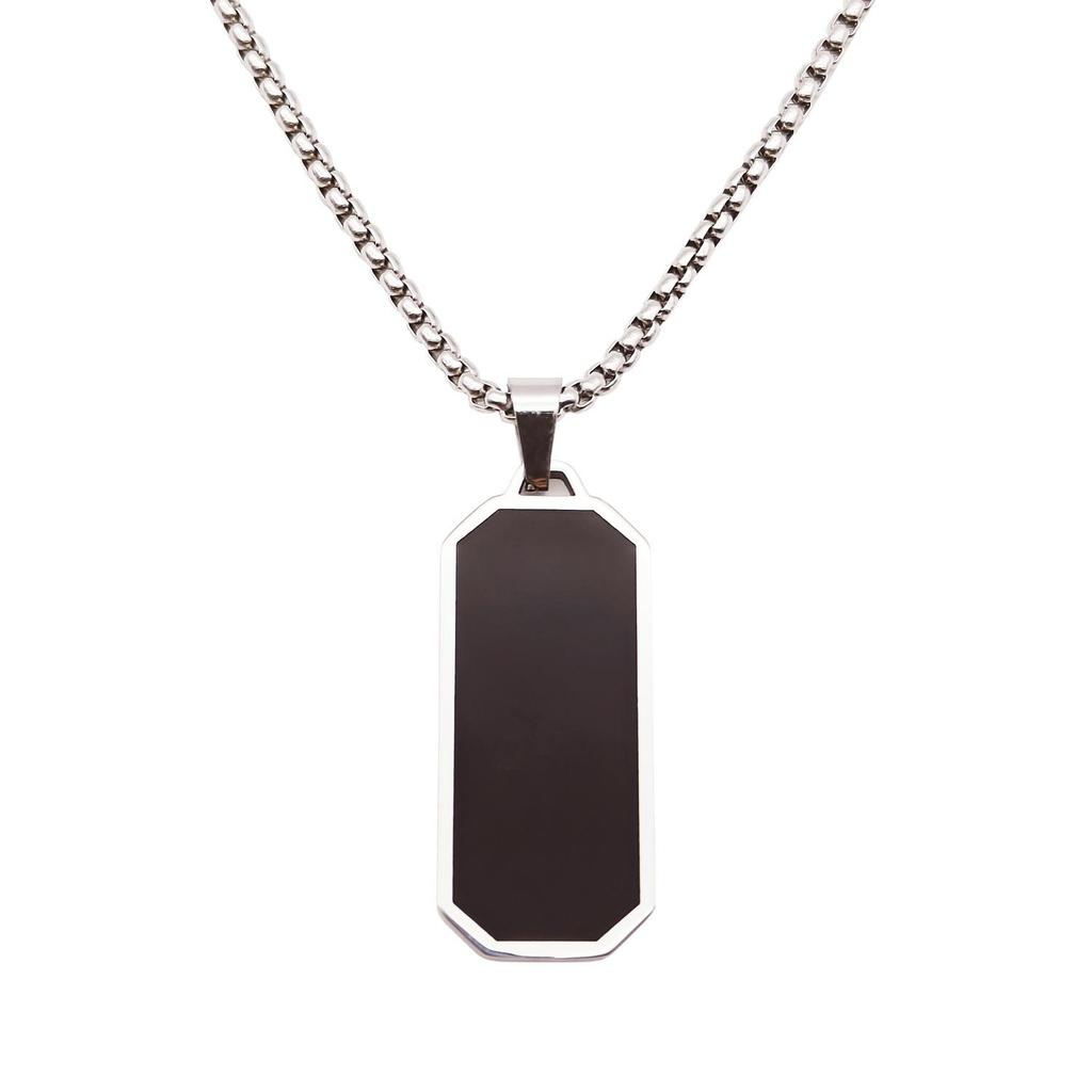 Геометрическое ожерелье-свитер из титановой стали цвета «приливной черный» - Унисекс хип-хоп аксессуар