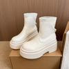 Fashion Platform Thick Bottom Women Ankle Boot Fashion Ruond Toe Slip On Shoes Autumn Winter Women's Mordern Short Booties