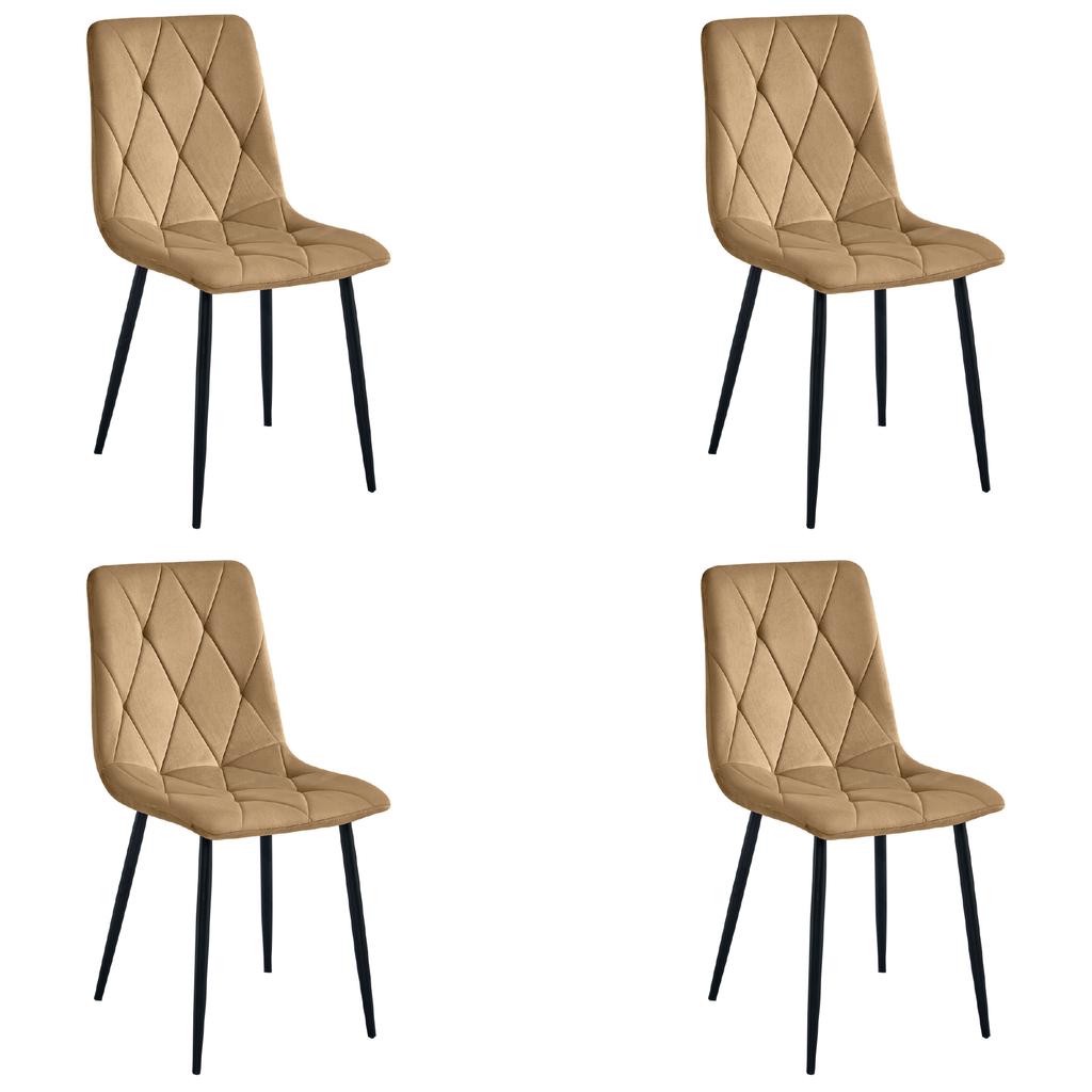 LIBRA chair - velvet brown / black legs x 4