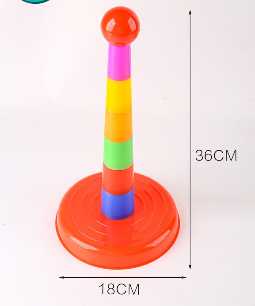 1Set Kids Ring Toss Game Tower-Durable Plastic Material, Parent-Child Interactive Toy,Educational Puzzle, Fun Competition for Kindergarten Children