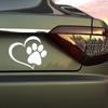 2 Pcs Pet Paw Print With Heart Dog Cat Vinyl Decal Car Window Bumper Sticker