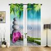 Flower Stone Pink Orchid Reflection White Curtains for Bedroom Living Room Drapes Kitchen Children Window Curtain Home Decor