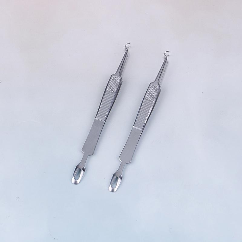 Facial Extractor Blackhead Acne Blemish Remover Tweezers Bend Curved Needle Tool
