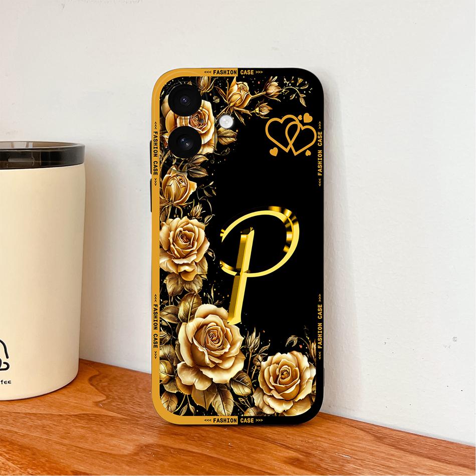 Для iPhone 17 Pro Max 17 Air Чехол для телефона Цветок Имя Буквы Высококачественный Чехол Для iPhone17 Мягкий Силикон Ударопрочный Корпус