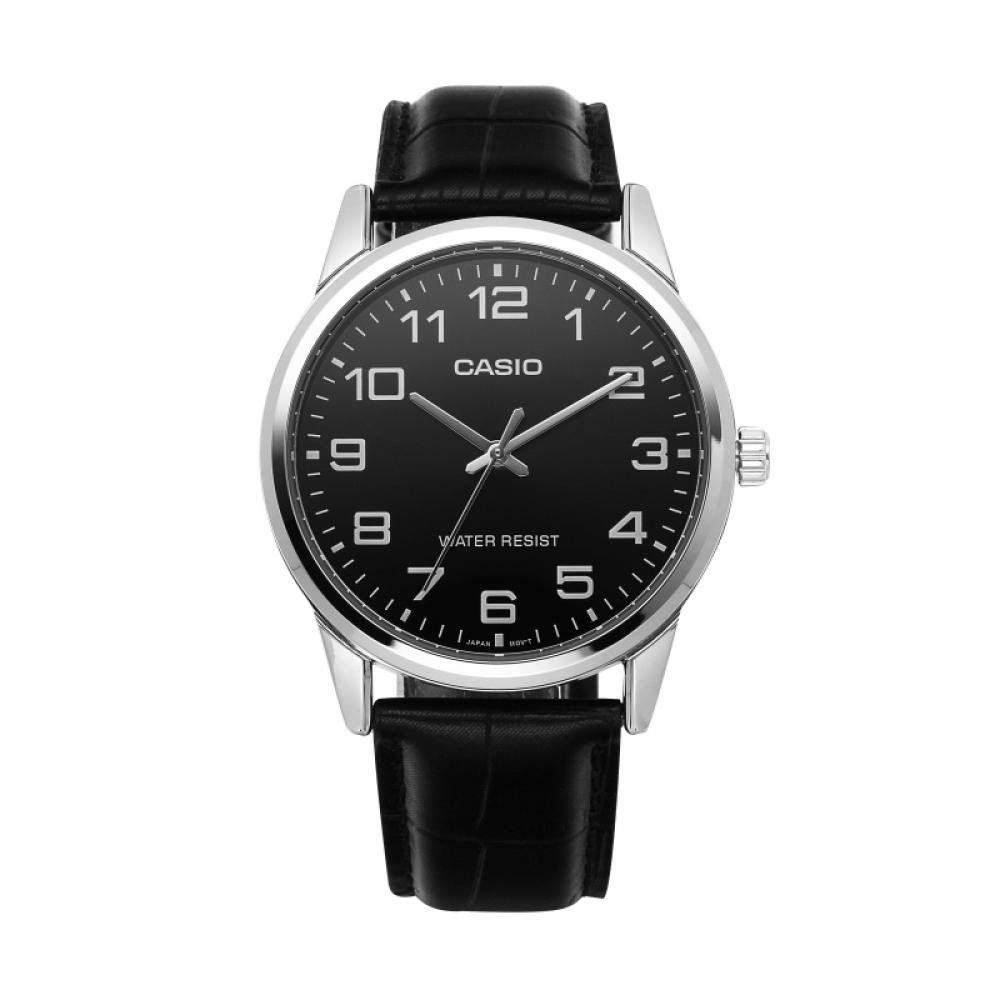 Casio Mtp V001l 1budf  Mtp V001l 1b  Аналоговые Сат Студентские Мужские Кожаные Часы