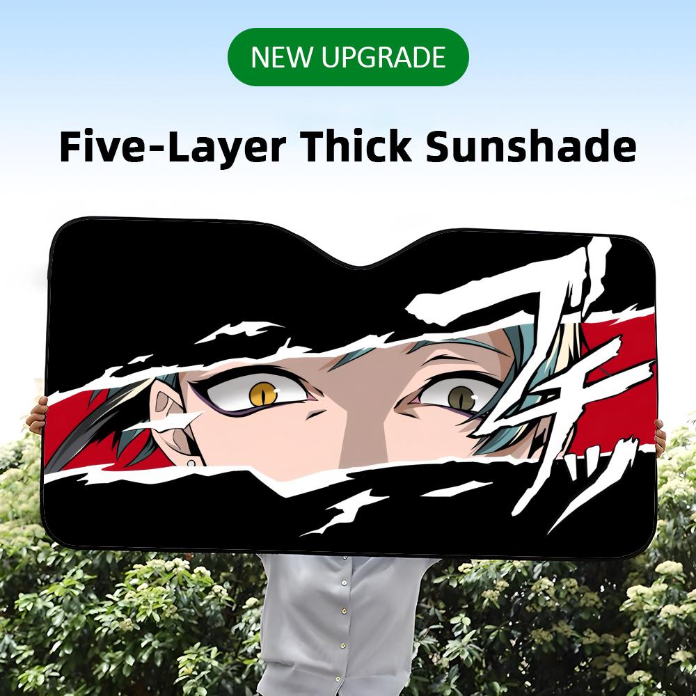 Anime Sparkle eyes Sun Visor Reusable Aluminum Foil UV Protector Heat Five-Layer Insulation Windshield Sunshades