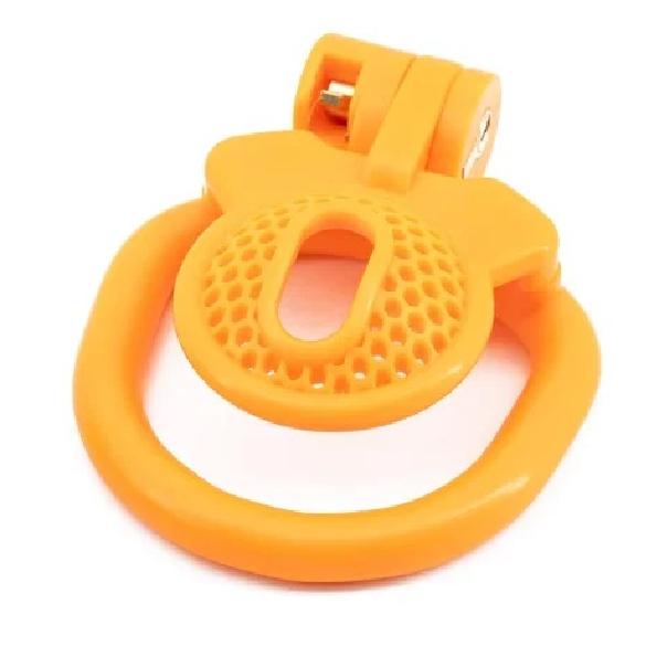 plastic flat short cock ring negative chastity cage device with 4 ring for male