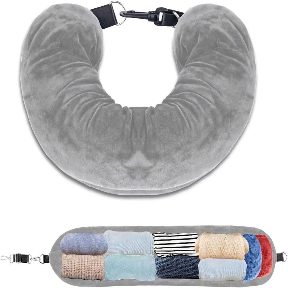 Space-saving Fillable Neck Pillow Stuff With Clothes Stuffable Pillowcase Train Travel