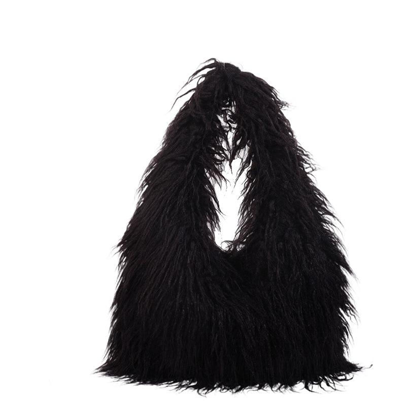 Fashion Fluffy Bag New Long Plush Imitation Fur Personalized Fried Street Large-capacity Shoulder Bag