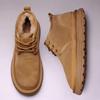 Men's Fur-Lined Snow Boots - Warm Mid-Cut Cotton Fashion & Work Shoes
