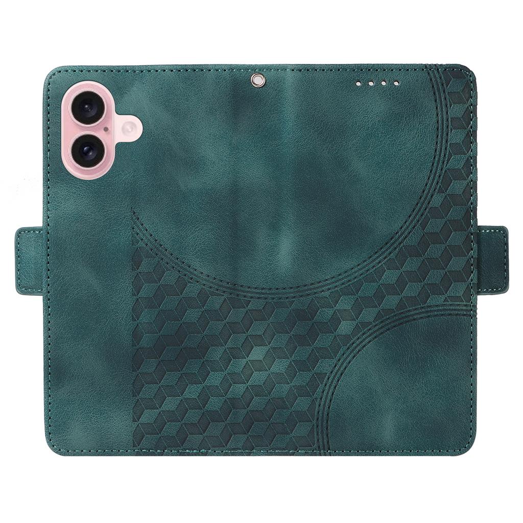 For iPhone 16 Case Rhombus Starry Wallet Stand Leather Phone Cover