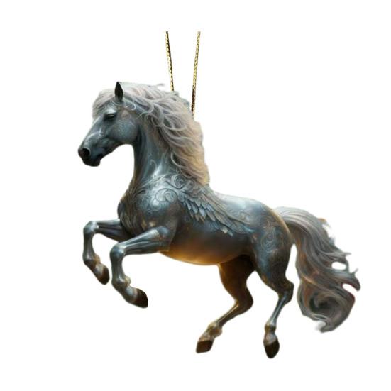 2D Horse Hanging Ornament Acrylic Flat Horse Decoration Christmas Tree Ornament for Horse Lovers Equestrian Gifts Holiday Decor