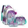 School Bags for Girls 16 Inch Mermaid Sequin Children's Backpack with Lunch Box Pencil Case Book Bag School Supplies Set Bags