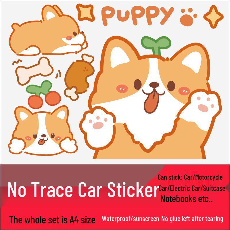 Милые водонепроницаемые наклейки с корги для электромобилей, мотоциклов и велосипедов