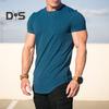 Men Shirt Top Round Neck Short Sleeve Solid Color Design Soft Breathable Regular Fit Casual Sports Fitness Shirt Daily Wear