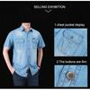 Summer Men's Shirts Polo Shirts Short Sleeve Shirt Plus Size Loose Half Sleeve Denim Shirt Breathable Comfortable