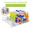 1/2/3/4Pcs Fridge Drink Organizer with Automatic Pusher Glide Refrigerator Soda Can Dispenser Heavy Duty Width