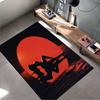 Silhouette Art Red Circle Carpet suitable as a non-slip mat for the living room or bedroom sofa