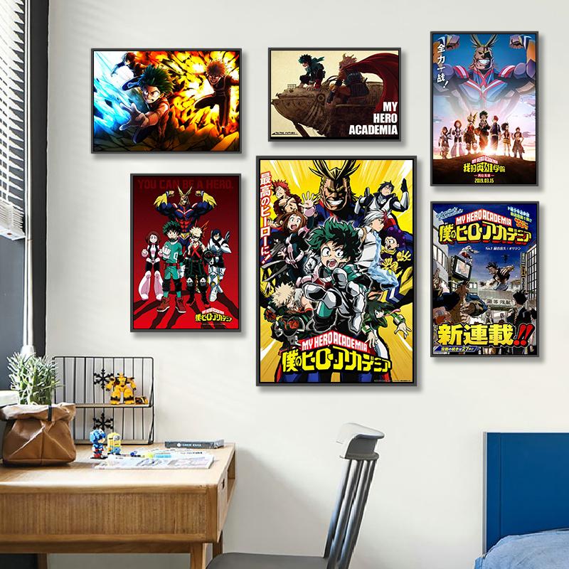 Japanese Anime My Hero Academia Poster Pictures Wall Canvas Art Print Cartoon Painting for Living Room Home Decor Cuadros