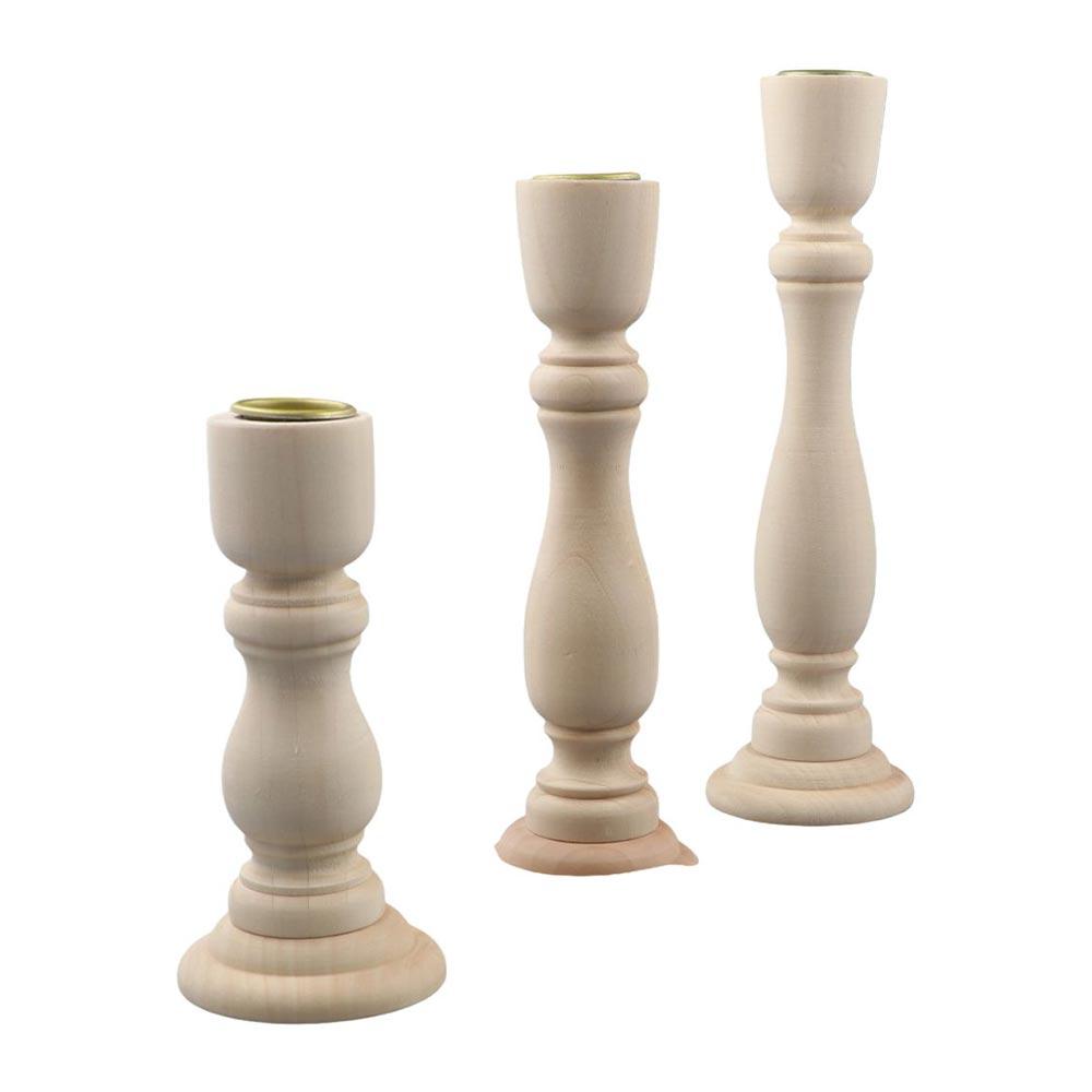 Stand Vintage Retro Wood Candle Holder Wooden Pillar Candlestick Holder Wedding Decoration