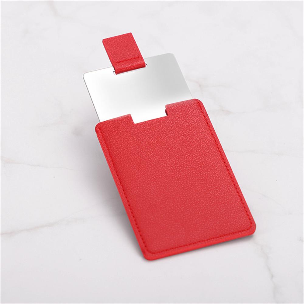 Stainless Steel Ultra-Thin Makeup Mirror Portable Vanity Mirror Compact Pocket Hand Mirror Pu Leather Cosmetic Mirrors 2025