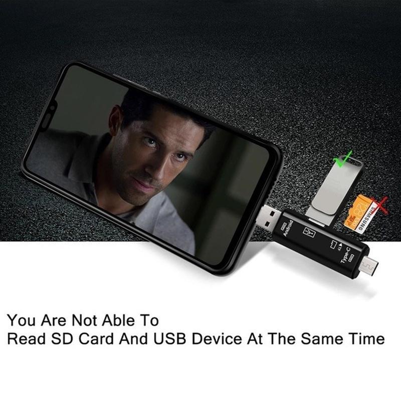 5 In 1 Type-c Reader Multi-function Multifunction Usb Type C/Usb /Micro Usb/Tf Memory Card Reader OTG Card Reader