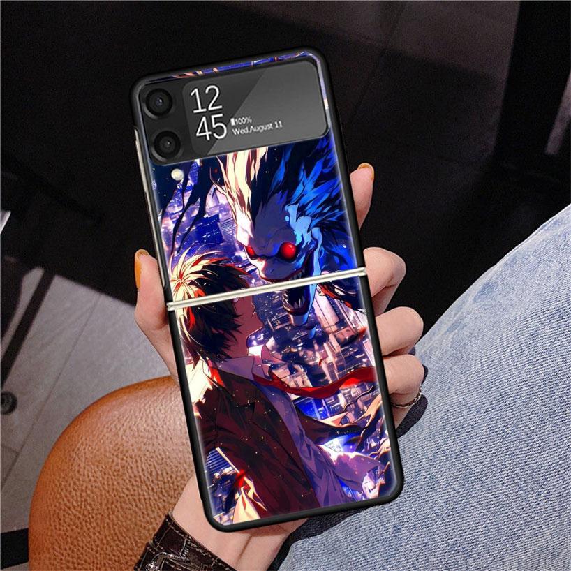 N-Note D-Death Anime Ryuk Phone Case For Samsung Z Flip 7 6 5 4 3 Galaxy ZFlip7 ZFlip6 ZFlip5 ZFlip4 ZFlip3 5G Print Cover