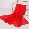 Thin Chinese Red Solid Chiffon Small Silk Scarf  Souvenir  Small Gift  Thin Big Red Women's Gauze Scarf