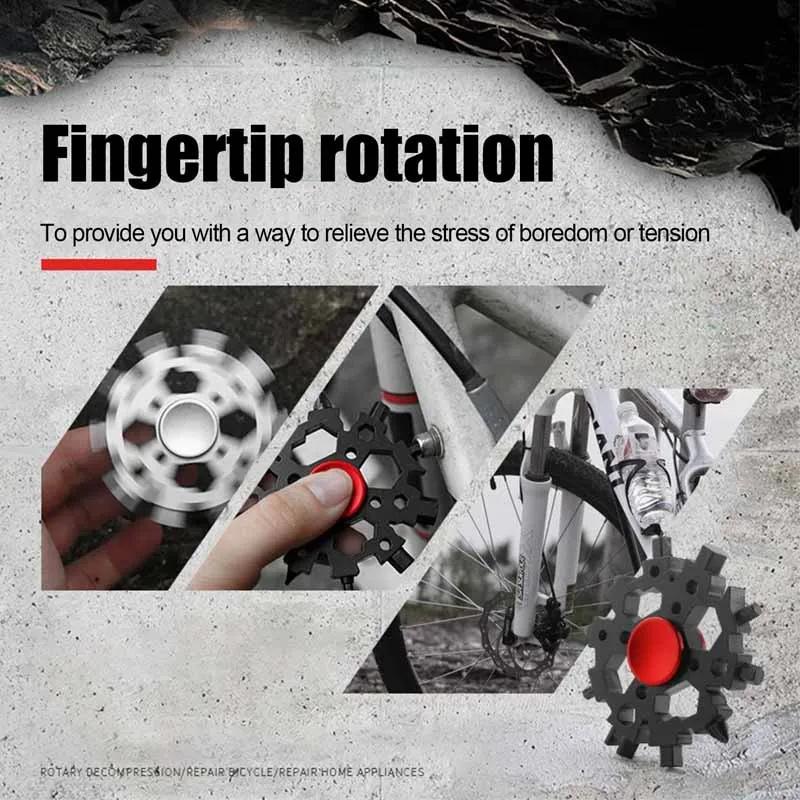 Инструменты для ремонта автомобильного гаечного ключа 23 в 1, гаечный ключ-снежинка, отвертка, карманный инструмент для обслуживания велосипеда, портативные гаджеты