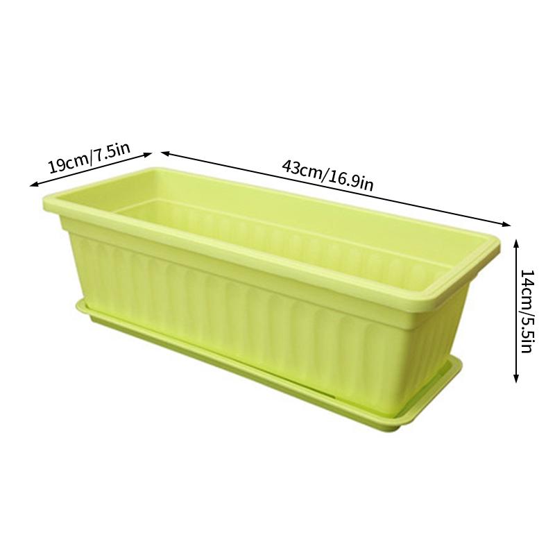Прямоугольный длинный цветочный горшок Пластиковые утолщенные кашпо для двора, балкона, посадки овощей, садоводства, горшок для растений оптом
